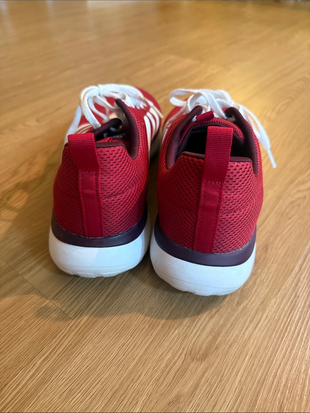 Adidas Cloudfoam Red Mesh Men’s Athletic Sneakers - Picture 2 of 5